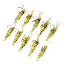 Kit 10 Iscas Artificiais Camarão 4cm Com Anzol Tucunaré