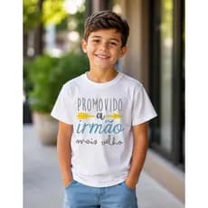 Roupa infantil Camisa Camiseta Menino Menina Promovido A Irmão Mais Velho