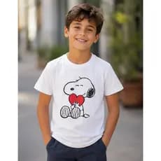 Camiseta Infantil Snoopy Dog Charlie Brown Cachorro Desenho Animado Anime Fofo