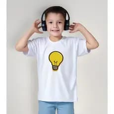 CAMISETA INFANTIL MENINO MENINA LAMPADA MÁGICA LUZ LUMINARIA ROUPA CAMISA AZUL BRANCO E ROSA UNISSEX