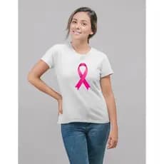 Camiseta Outubro Rosa Feminina Laço Rosa Luta Contra o Câncer