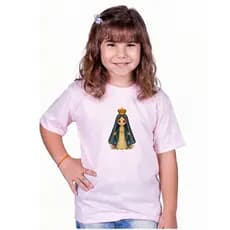 Camiseta Nossa Senhora Aparecida Infantil Estampa Encantada