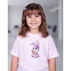 Camiseta Blusa Infantil Menina Menino Ovos da Pascoa Cenoura Coelhinha Fofa