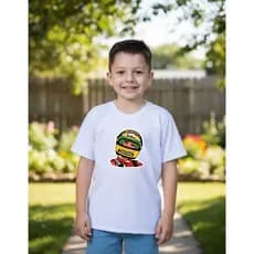 CAMISETA INFANTIL MENINO MENINA SENNA CAPACETE CORRIDA FÓRMULA 1