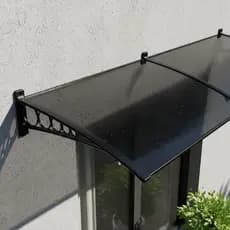 Toldo Policarbonato Slim 140cm x 50cm Cobertura Contra Chuva P/ Janelas Portas Resistente a Raios UV