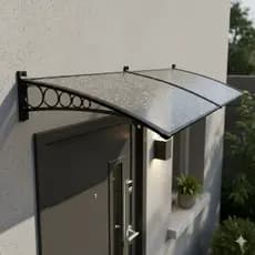 Toldo Policarbonato Slim 150cm x 50cm Cobertura Contra Chuva P/ Janelas Portas Resistente a Raios UV