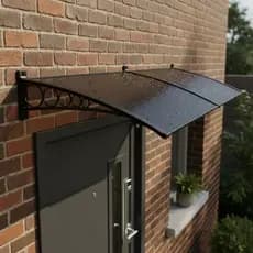 Toldo Policarbonato Slim 160cm x 50cm Cobertura Contra Chuva P/ Janelas Portas Resistente a Raios UV
