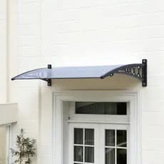 Toldo Policarbonato Slim 100cm x 50cm Cobertura Contra Chuva P/ Janelas Portas Resistente a Raios UV
