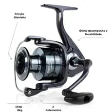 Molinete Albatroz Select 50 Carretel Alumínio Pesca Pesada Drag 8kg 3 Rolamento recolhimento Suave