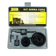 kit de Serra Copo 6 Peças para Madeira-PVC e Gesso com Suporte-kit 8 pç-kit 9 pç-kit 11 pçs