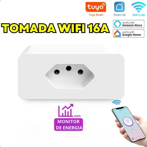 Tomada inteligente Wifi Automação Residencial Compatível Com Alexa e Google Home Casa Inteligente