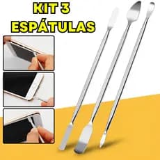 Kit 3 Espátulas de Aço Profissional Para Manutenção Celular Inoxidável Reparo Eletrônico Precisão