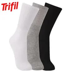 3 Pares Meias Esportivas Trifil 6313 Cano Longo Algodão Punho Soft uso dia a dia