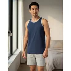Pijama Masculino Regata com Shorts 100% Algodão – Conforto e Leveza
