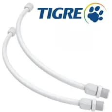 Engate Flexível Tigre PVC Branco 1/2" 40Cms Tigre Água Fria Pias Lavatórios Caixa de Descarga