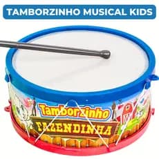 Tamborzinho Fazendinha Infantil Kids Instrumentos Musicais Brinquedo Musicalização Música Crianças