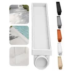 Ralo Linear Oculto Banheiro 6x50cm Invisivel Sifonado Piscina Deck Seca Box Piso Caixa Coletora