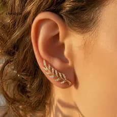 chicstyle 1 Par De Brincos De Zircônia , Joias Inspiradas Na Natureza , Brilhante Com Textura Sofisticada , Design Leve