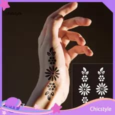 chicstyle Modelo De Tatuagem De PVC Flexível Estêncil Reutilizável Adesivo Traseiro Pegajoso , Material De Alta Qualidad
