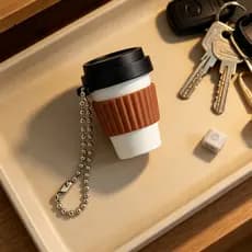 LK Coffee Cup Fidget Clicker , Auxílio De Foco Sensorial , Chaveiro Fofo Para Alívio Diário De Ansiedade