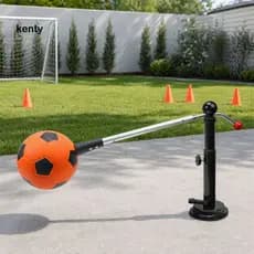 Soccer Training Aid Youth Equipment Trainer with Suction Cup – Adjustable Height Football Dribbling Passing Practice f