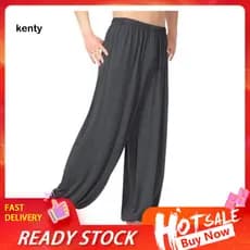 kT Calça Masculina Casual De Cor Sólida Larga Para Dança Do Ventre , Ioga , Harém