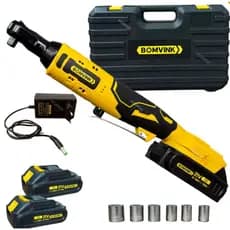 Chave de catraca a bateria eletrica 2 baterias 21v ou 12v com soquetes e maleta - Bivolt
