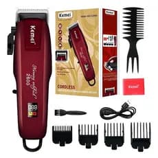Máquina de cortar cabelo Kemei profissional sem fio recarregável original Kemei PG-2600 com visor LCD - Bivolt