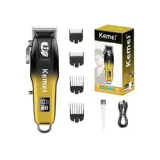 Máquina de cortar cabelo Kemei profissional recarregável com visor LCD Original Kemei KM-709A - Bivolt
