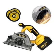 Serra Circular Elétrica com 2 Baterias 21v Portátil Ângulo Ajustável - Bivolt
