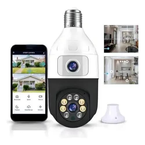 Câmera de Segurança Wifi Lente Dupla Lâmpada Visão Noturna 360° Yoosee com 2 Lentes - Bivolt