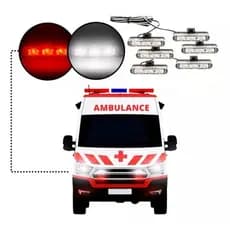 Jogo Led Strobo 6x3 Branco E Vermelho Alerta Emergência