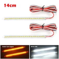 Par Fita para Retrovisor Seta Drl Duas Cores 14cm Com Efeito Start Ghost