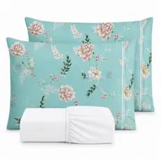 Kit Lençol Fronha Estampada Cama Solteiro Casal Queen King 400 fios Micropercal 03 Peças Ponto Palito