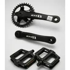 Pedivela Single 170mm Coroa Única Preto Pedal Rosca Grossa 9/16 Plataforma Nylon Gios Vikingx Hupi