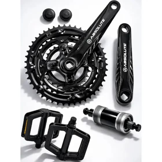 Pedivela Absolute 3 Coroas Reduzido Bicicleta 24/34/42 + Movimento Central + Pedal Plataforma Mtb Bike