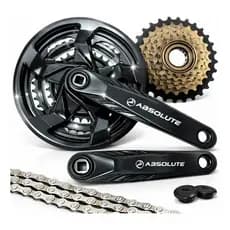 Kit Relação 21v Pedivela Absolute Catraca 7v Corrente Bike