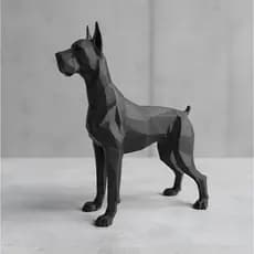Escultura Decorativa Cachorro Doberman 3D Geometrico Minimalista Presente
