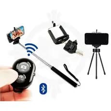 Bastão Pau de Selfie +Controle Com Botão Disparador Bluetooth +Tripe Universal + Suporte Para Celular Envio Imediato