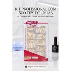 Tips Honey Girl 500 Unidades Unhas Gel Acrigel Profissional Alongamento Perfeito Sem Salão