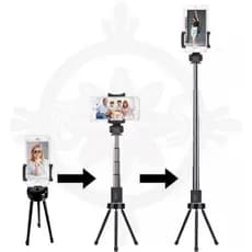Kit Bastão pau de Self e Mini tripe flexivel para celular e câmeras com controle remoto Bluetooth.