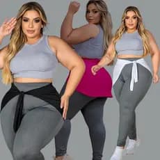Tapa Bumbum Academia Plus Size do P ao G4 Com Faixa Para Amarrar Treino Fitness