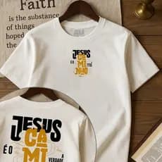 Camisa 30.1 Jesus é o Caminho Camiseta Manga Curta Blusa Algodão Moda Infantil