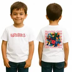 Camisa 30.1 Street Roblox Manga Curta Camiseta Algodão Leve Fresca Meninos Estampada Qualidade