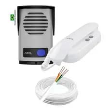 Kit Interfone Porteiro Eletrônico Agl P-10s + 30 Metros Cabo