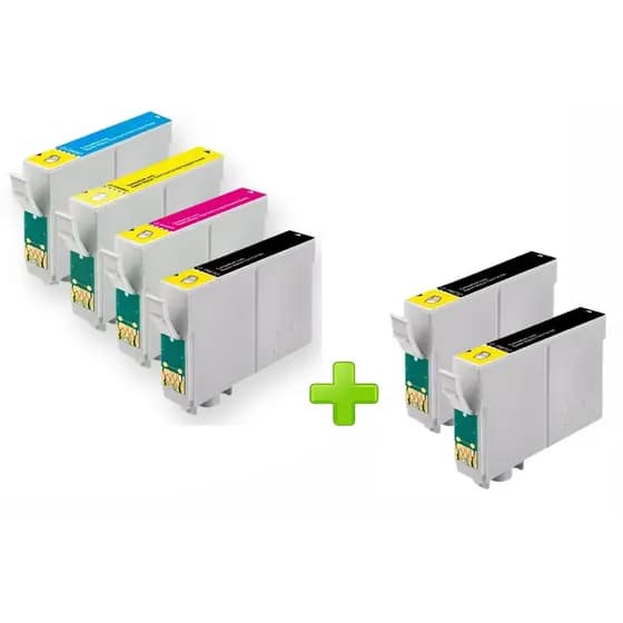 Kit 06 Cartuchos Compatível T1351 + T1332 + T1333 + T1334 - Impressoras T25 TX123 TX125 TX133 TX135