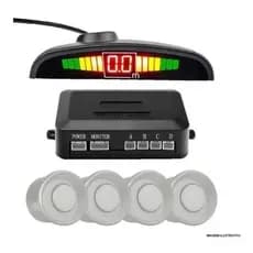 Sensor Estacionamento Re 4 Sensor Display Led Sonoro Branco