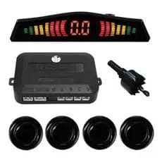 Sensor Estacionamento Ré Emborrachado Preto 4 Pontos - Kit Completo