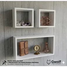 kit 3 Nicho Retangular Decorativo Quarto Cozinha