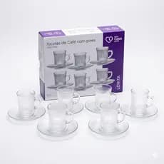 Jogo De Xicaras 12 Peças Com Pires 150Ml Cafe Xa Kit 12 peças